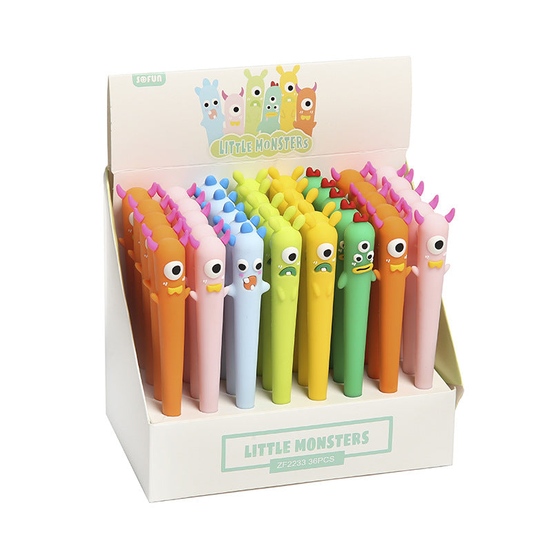 Wholesale 40pcs/box ABS Cartoon Monster Silicone Soft Water Pen